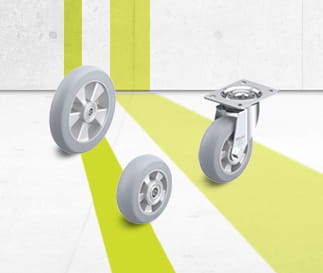 配软橡胶轮胎的 ALES 单轮和脚轮系列